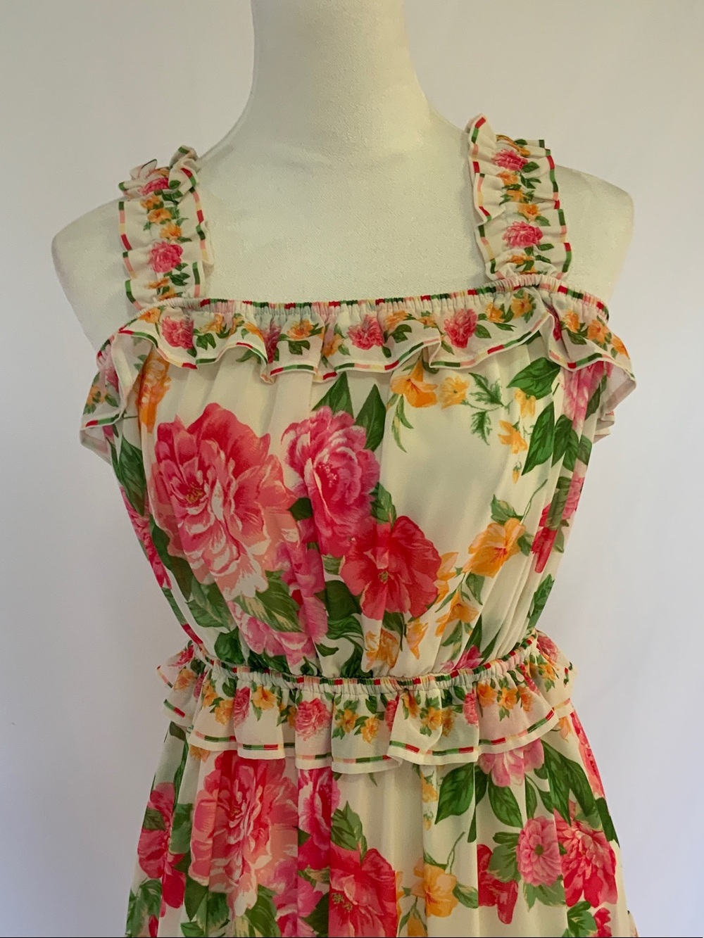 Baltic Born Cream Maxi Dress with Pink & Green Floral Print - Picture 3 of 6